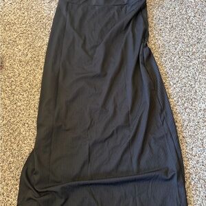 SHEIN Black Ribbed Maxi Skirt